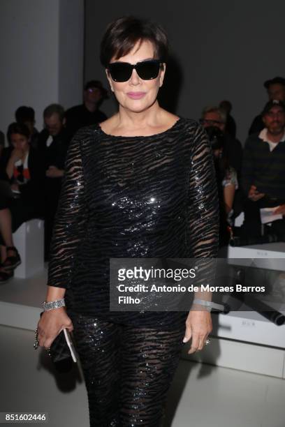 Kris Jenner attends the Versace show during Milan Fashion Week Spring/Summer 2018 on September 22, 2017 in Milan, Italy.