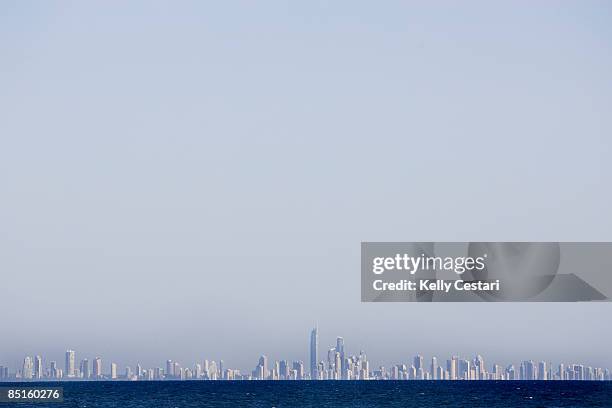 The skyline of Surfers Paradise is clearly visible on the sunny layday during the Quiksilver and Roxy Pro Gold Coast presented by LG Mobile on March...