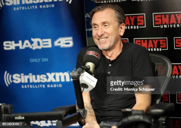 Actor Tim Roth visits 'Sway in the Morning' with Sway Calloway on Eminem's Shade 45 at the SiriusXM Studios on September 22, 2017 in New York City.