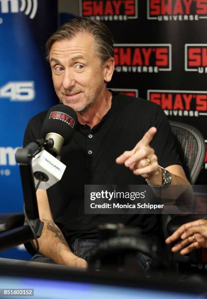 Actor Tim Roth visits 'Sway in the Morning' with Sway Calloway on Eminem's Shade 45 at the SiriusXM Studios on September 22, 2017 in New York City.