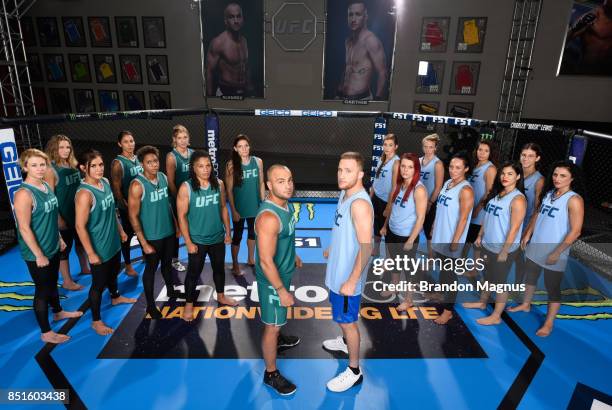Team Alvarez and Team Gaethje pose for a portrait during the filming of The Ultimate Fighter: A New World Champion at the UFC TUF Gym on July 14,...