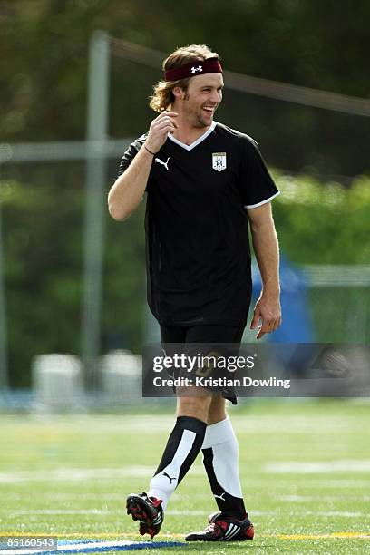 Australian actor Jesse Spencer attends the Hollywood United Football Club's 'Footy and Meat Pies' Australian Bush Fire Relief event at the Palisades...