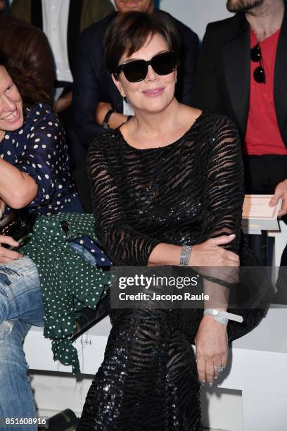 Kris Jenner attends the Versace show during Milan Fashion Week Spring/Summer 2018 on September 22, 2017 in Milan, Italy.