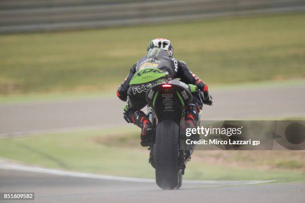 Jonas Folger of Germany and Monster Yamaha Tech 3 heads down a straight during the MotoGP of Aragon - Free Practice at Motorland Aragon Circuit on...