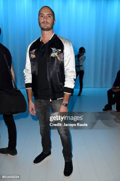 Alessandro Pera attends the Versace show during Milan Fashion Week Spring/Summer 2018 on September 22, 2017 in Milan, Italy.