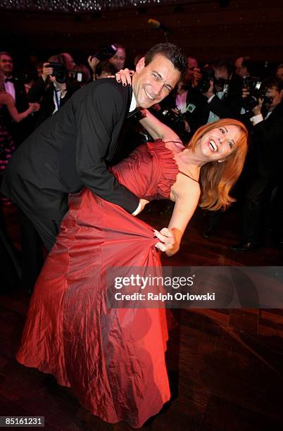 Olivia Pascal and Peter Kanitz dance during the German Opera Ball 2009 at the Alte Oper on February 28, 2009 in Frankfurt, Germany.