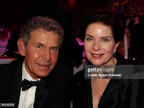 Gudrun Landgrebe and her husband Ulrich von Nathusius smile during the German Opera Ball 2009 at the Alte Oper on February 28, 2009 in Frankfurt,...