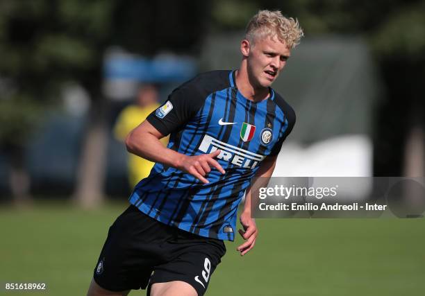 Jens Odgaard of FC Internazionale Milano looks on during the Serie A Primavera match between FC Internazionale U19 and Chievo Verona U19 at Stadio...