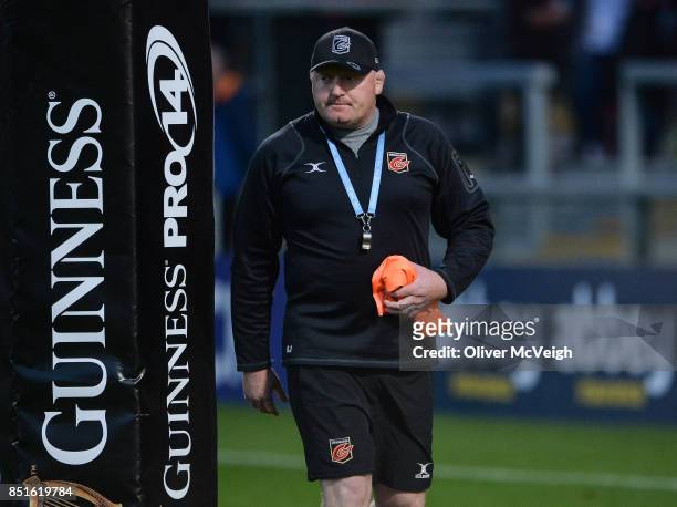 Belfast, United Kingdom - 22 September 2017; Dragons head coach Bernard Jackman before the Guinness PRO14 Round 4 match between Ulster and Dragons at...
