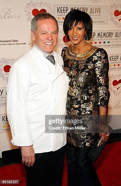 Chef Wolfgang Puck and his wife Gelila Puck arrive at the Bellagio for the 13th annual Keep Memory Alive Foundation Power of Love gala to benefit the...