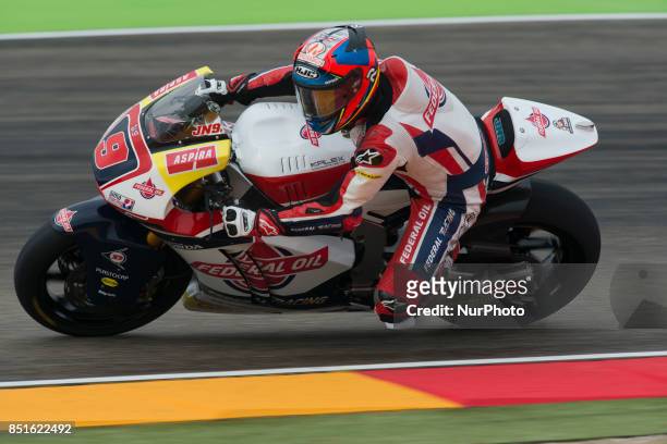 Jorge Navarro Federal Oil Gresini Moto2 Kalex in the free practice of the Gran Premio Movistar de Aragon, Circuit of Motorland, Alcañiz, Spain....