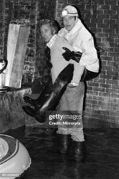 Albert Finney as he appears in the new film 'Loophole' being filmed at Bray Studios, 10th July 1980.