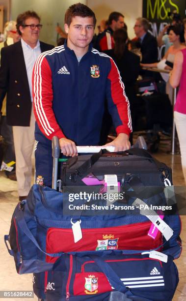 Ben Youngs of the British and Irish Lions', arrives at Heathrow Airport, following their Test series triumph against Australia, just hours before the...