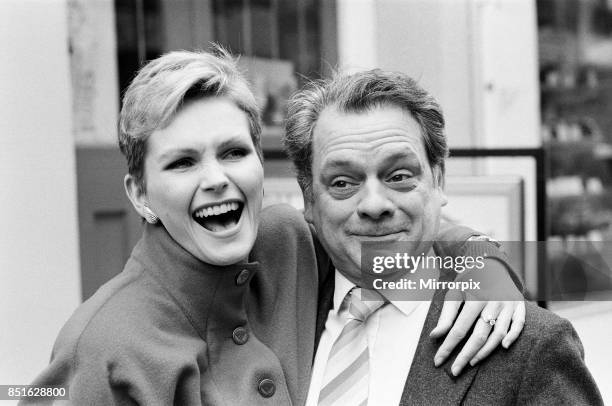 Actor David Jason who stars in Channel 4's production of Porterhouse Blue, with Fiona Fullerton who appears in Hold That Dream, 31st March 1987.