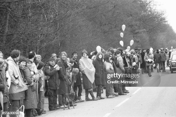 Protesters converge on 'Women's Peace Camp' at Greenham Common and the Nuclear Weapons Establishment at Aldermarston to create a 14 mile human chain...