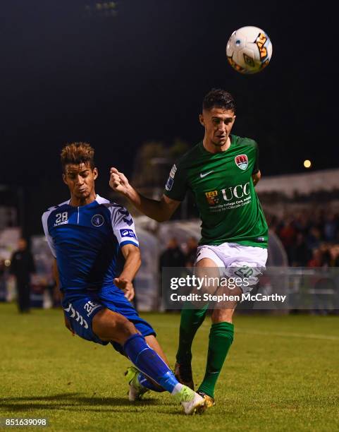 Limerick , Ireland - 22 September 2017; Shane Griffin of Cork City in action against Barry Cotter of Limerick during the SSE Airtricity League...