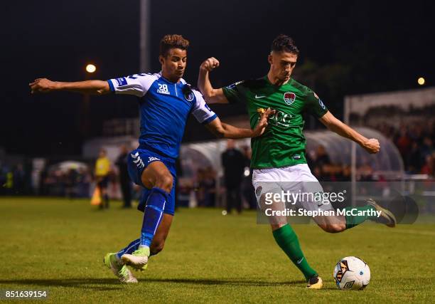 Limerick , Ireland - 22 September 2017; Shane Griffin of Cork City in action against Barry Cotter of Limerick during the SSE Airtricity League...