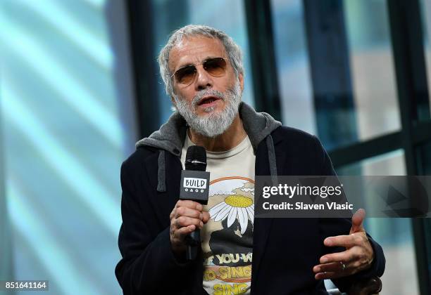 Singer-songwriterÊYusuf/Cat Stevens visits Build to talk about his new album "The Laughing Apple" at Build Studio on September 22, 2017 in New York...