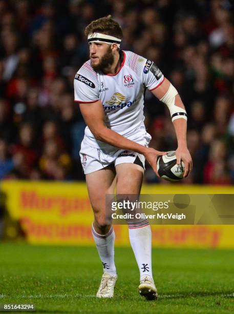 Belfast, United Kingdom - 22 September 2017; Stuart McCloskey of Ulster during the Guinness PRO14 Round 4 match between Ulster and Dragons at...
