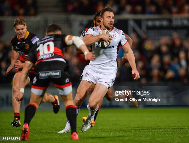 Belfast, United Kingdom - 22 September 2017; Tommy Bowe of Ulster during the Guinness PRO14 Round 4 match between Ulster and Dragons at Kingspan...