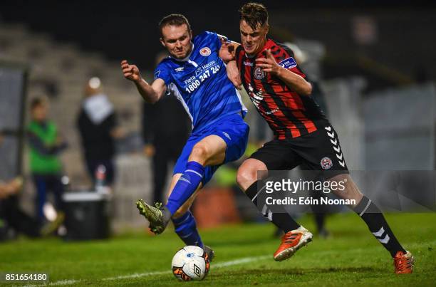 Dublin , Ireland - 22 September 2017; Conan Byrne of St. Patricks Athletic in action against Ian Morris of Bohemians during the SSE Airtricity League...