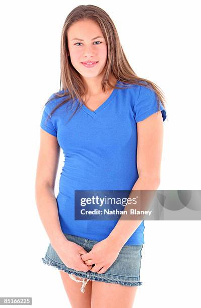 standing girl - 12 year old in skirt stock pictures, royalty-free photos & images