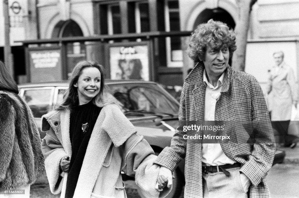 Tom Baker Weds Lalla Ward At Chelsea Registry Office 13th December tom-baker-weds-lalla-ward-at-chelsea-registry-office-13th-december