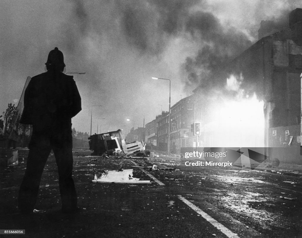 Toxteth Riots Reporter Toxteth Riot 5th July 1981 A police officer in riot gear stands... News ...