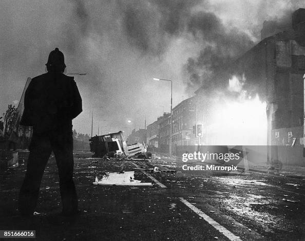 1981 Toxeth Riots Toxteth Riot 5th July 1981 A police officer in riot gear stands... News ...