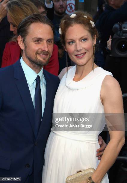 Axel Schreiber and Tessa Mittelstaedt during the 6th German Actor Award Ceremony on September 22, 2017 in Berlin, Germany.