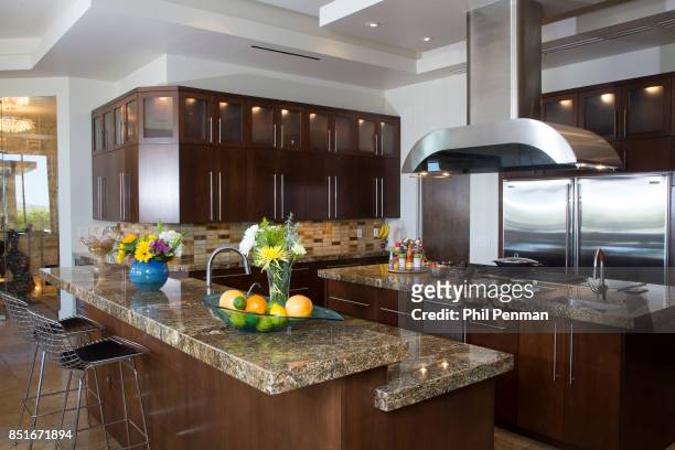Magician Penn Jillette's home is photographed for Closer Weekly Magazine on June 15, 2016 at home in Nevada. Kitchen. PUBLISHED IMAGE.