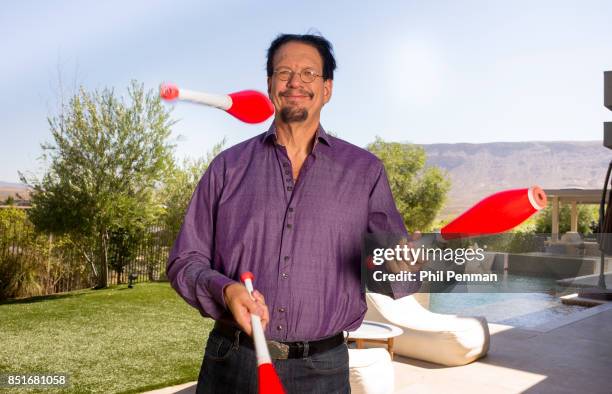 Magician Penn Jillette is photographed for Closer Weekly Magazine on June 15, 2016 at home in Nevada. PUBLISHED IMAGE.