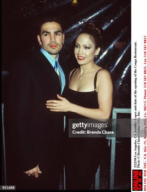 Los Angeles, Ca Jennifer Lopez and date at the opening of the Conga Restaurant.