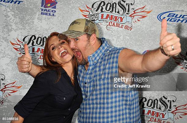 Larry The Cable Guy and wife Cara Whitney attend Comedy Central's "Roast of Larry the Cable Guy" held at The Warner Brothers Studio Lot on March 1,...