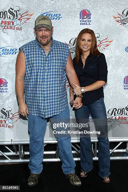 Larry The Cable Guy and wife Cara Whitney arrive for the Comedy Central Roast Of Larry The Cable Guy at the Warner Brother Studio Lot on March 1,...