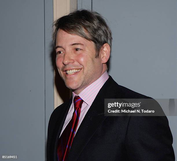 Matthew Broderick attends the opening night of "Guys & Dolls" on Broadway at the Nederlander Theatre on March 1, 2009 in New York City.