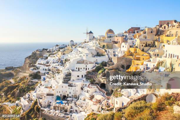 beautiful oia in summer - oia santorini stock pictures, royalty-free photos & images