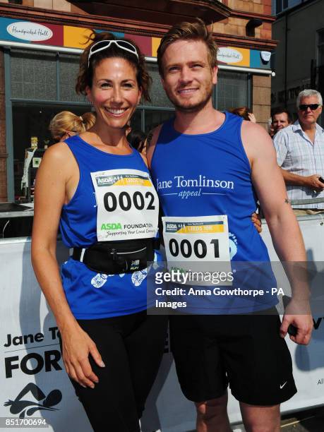Emmerdale actors Gaynor Faye and Matthew Wolfenden, ahead of the Leeds 10k run.