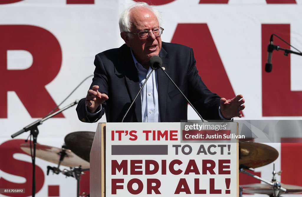 Bernie Sanders Discusses Medicare For All Bill In San Francisco