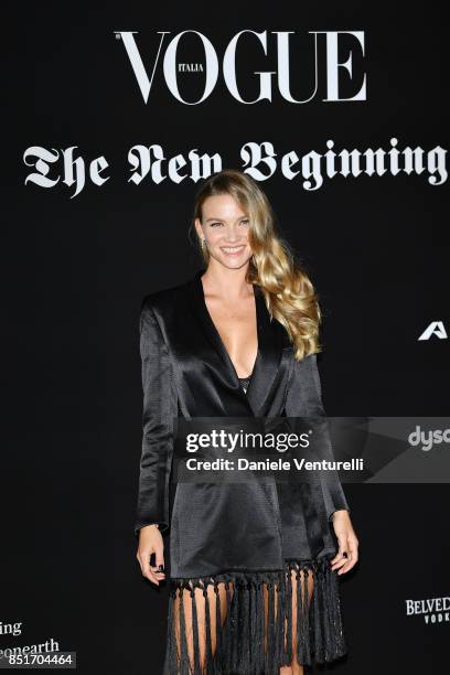 Fiammetta Cicogna attends theVogue Italia 'The New Beginning' Party during Milan Fashion Week Spring/Summer 2018 on September 22, 2017 in Milan,...