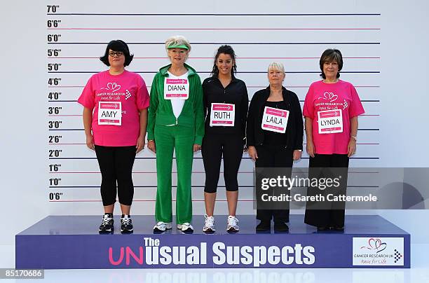 Amy Lame, Diana Moran, Ruth Lorenzo, Laila Morse and Lynda Bellingham launch the 'If I can do it...' Cancer Research Race for Life campaign on March...