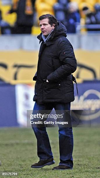 Andreas Maeller after the 3. Liga match between Dynamo Dresden and Kickers Offenbach at the Rudolf Harbig Stadion on February 28, 2009 in Dresden,...