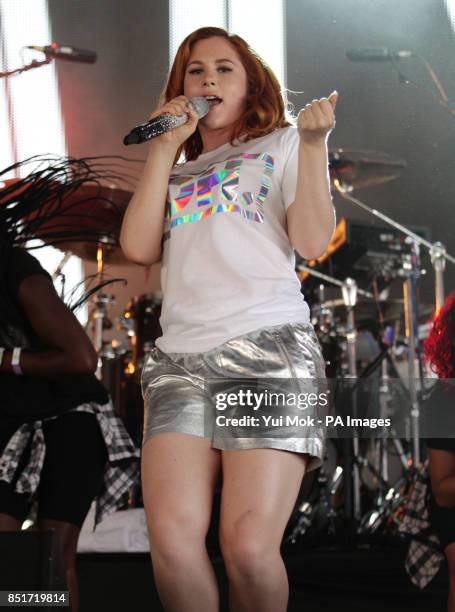 Katy B performing on the Pepsi Max Stage at the Yahoo! Wireless Festival, at the Queen Elizabeth Olympic Park in east London.