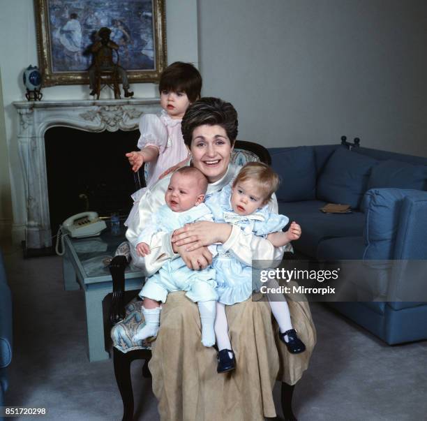 Sharon Osbourne is pictured with her three children, aimee, Kelly and Jack, Circa 1986.