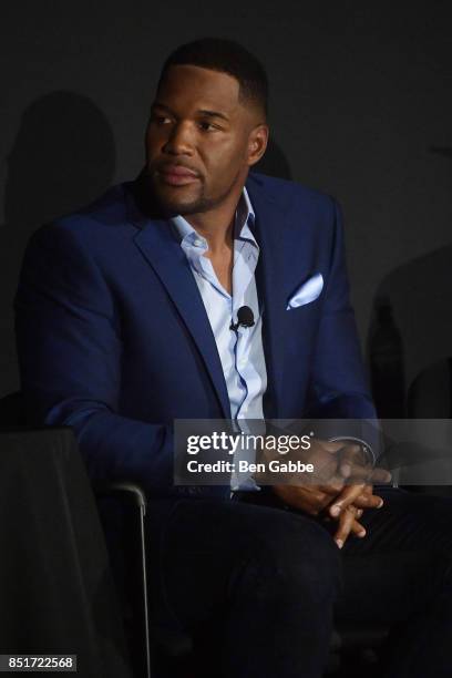 Michael Strahan attends the Tribeca TV Festival season premiere of Religion of Sports at Cinepolis Chelsea on September 22, 2017 in New York City.