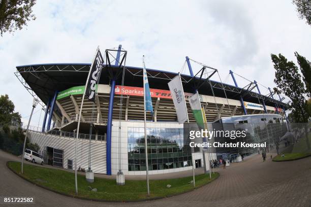 General view of the Schauinsland-Reisen-Arena prior to the Second Bundesliga match between MSV Duisburg and Holstein Kiel at...
