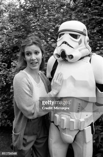 The stars of 'Star Wars: Episode V û The Empire Strikes Back' attend a photocall outside the Savoy Hotel, actress Carrie Fisher with the...