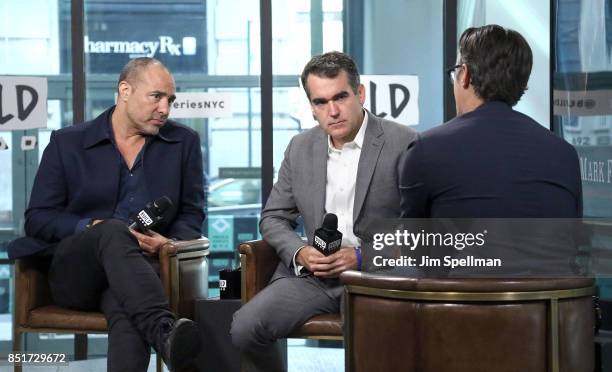 Director Peter Landesman, actor Brian d'Arcy James and moderator Ricky Camilleri attend Build to discuss ""Mark Felt: The Man Who Brought Down the...