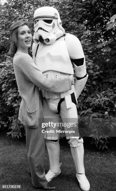 The stars of 'Star Wars: Episode V û The Empire Strikes Back' attend a photocall outside the Savoy Hotel, actress Carrie Fisher with the...