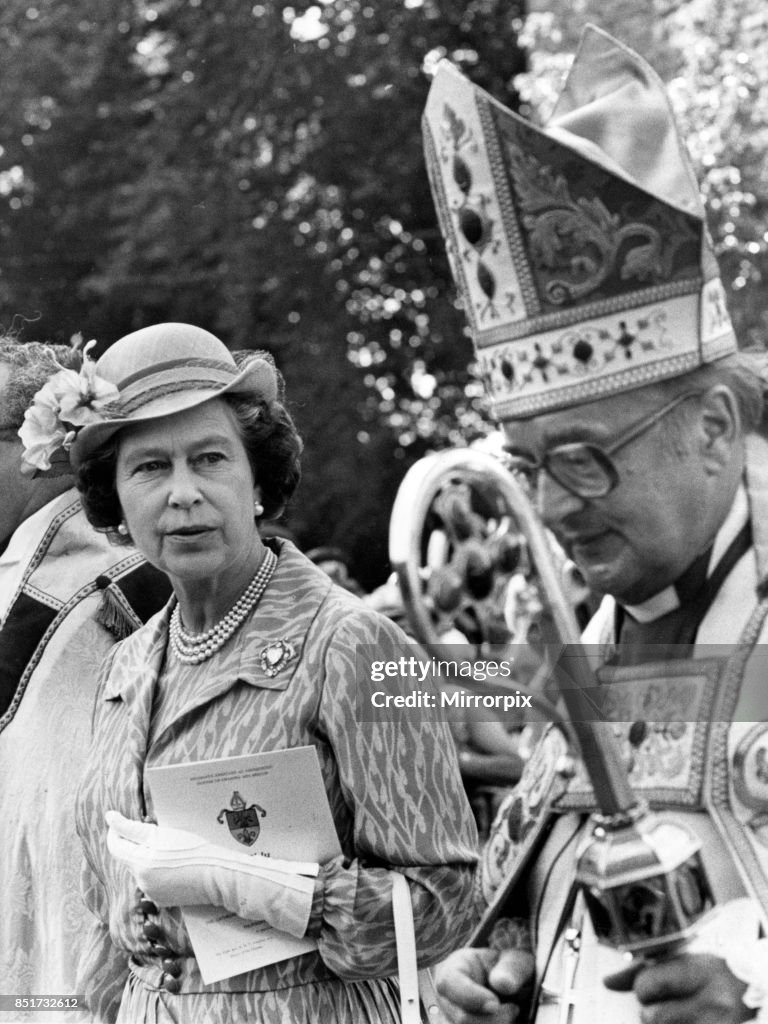 The Queen attends a service at Brecon Cathedral
